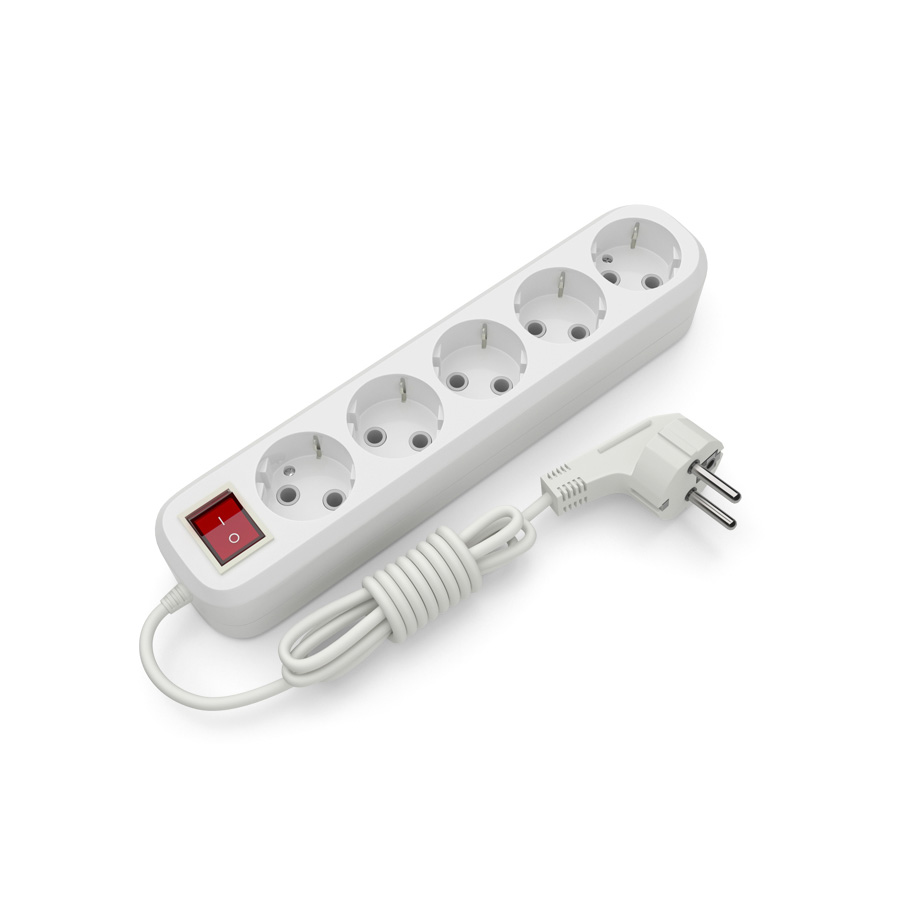 Подовжувач блоковий ELECTRUM 5 розеток 3м із заземленням і вимикачем (C-ES-1814)